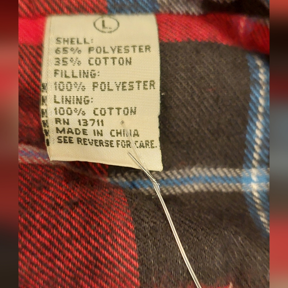 Men's Black Vest with Red Plaid Lining - Picture 6 of 9